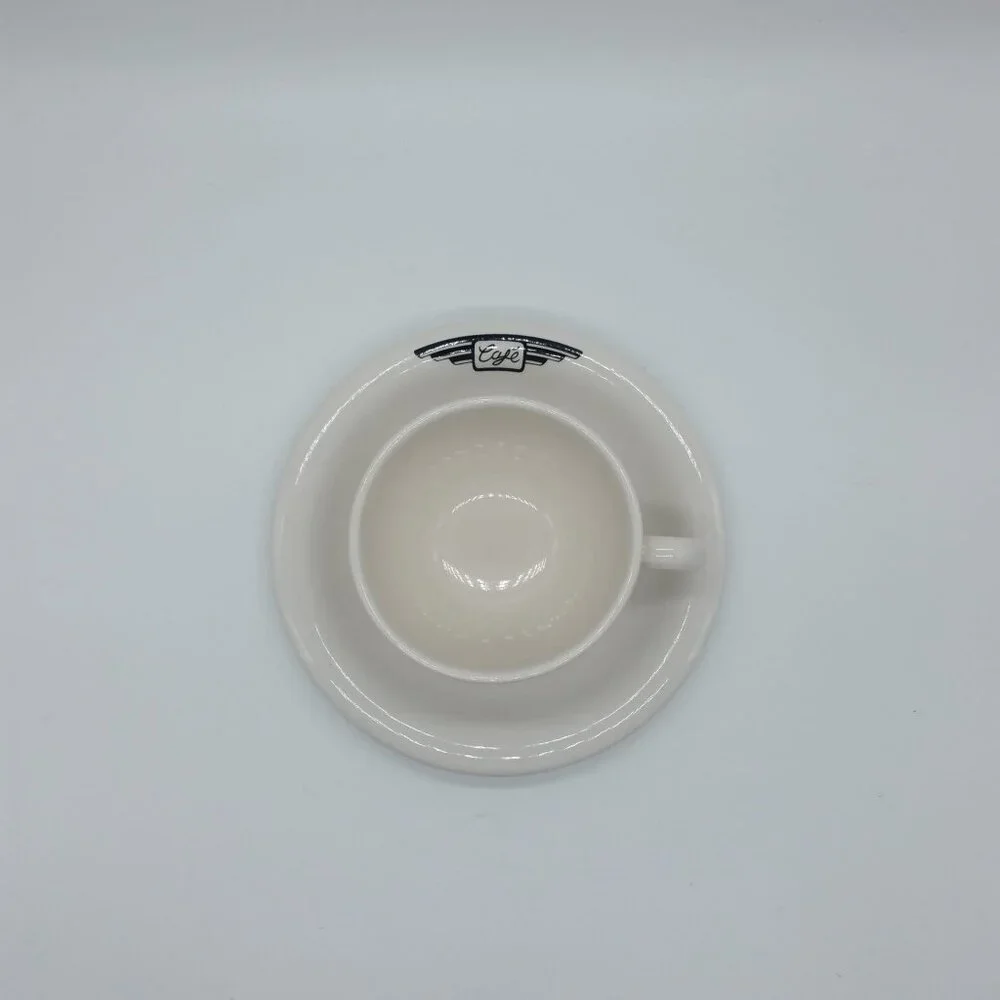 Set of 2 John Tams Cafe Espresso Coffee Cups and Saucers